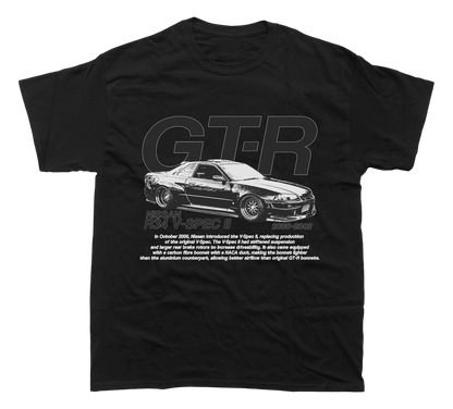 R34 GTR V-SPEC II NISSAN GRAPHIC T-SHIRT