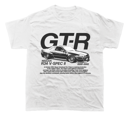 R34 GTR V-SPEC II NISSAN GRAPHIC T-SHIRT