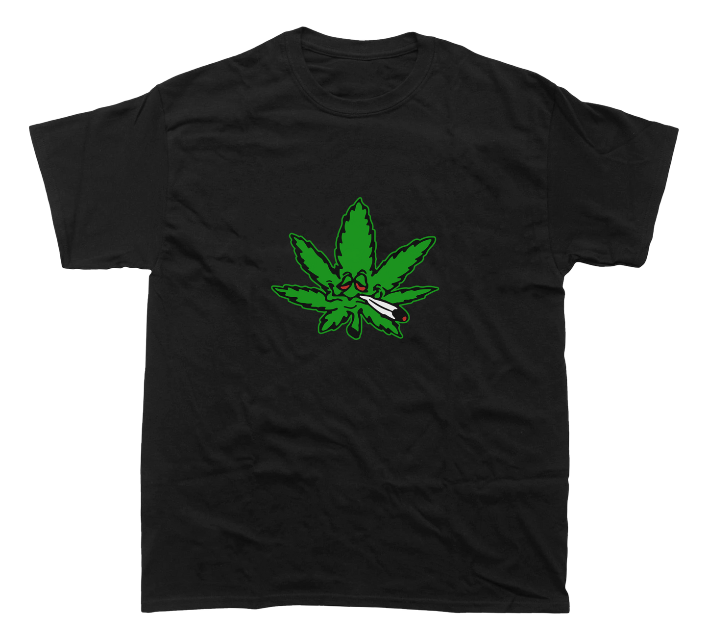 SMOKING POT LEAF CARTOON T-SHIRT